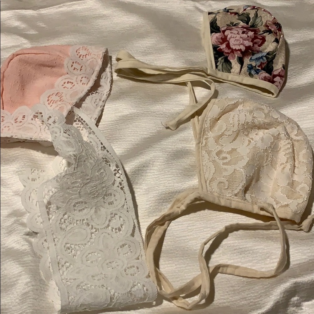 Handmade baby bonnets